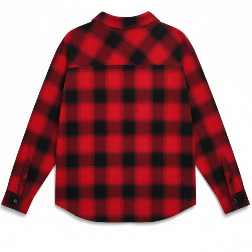 Men's 2XL GIOBERTI Brushed Flannel Plaid Checkered Shirt With Corduroy Contrast - Picture 11 of 14